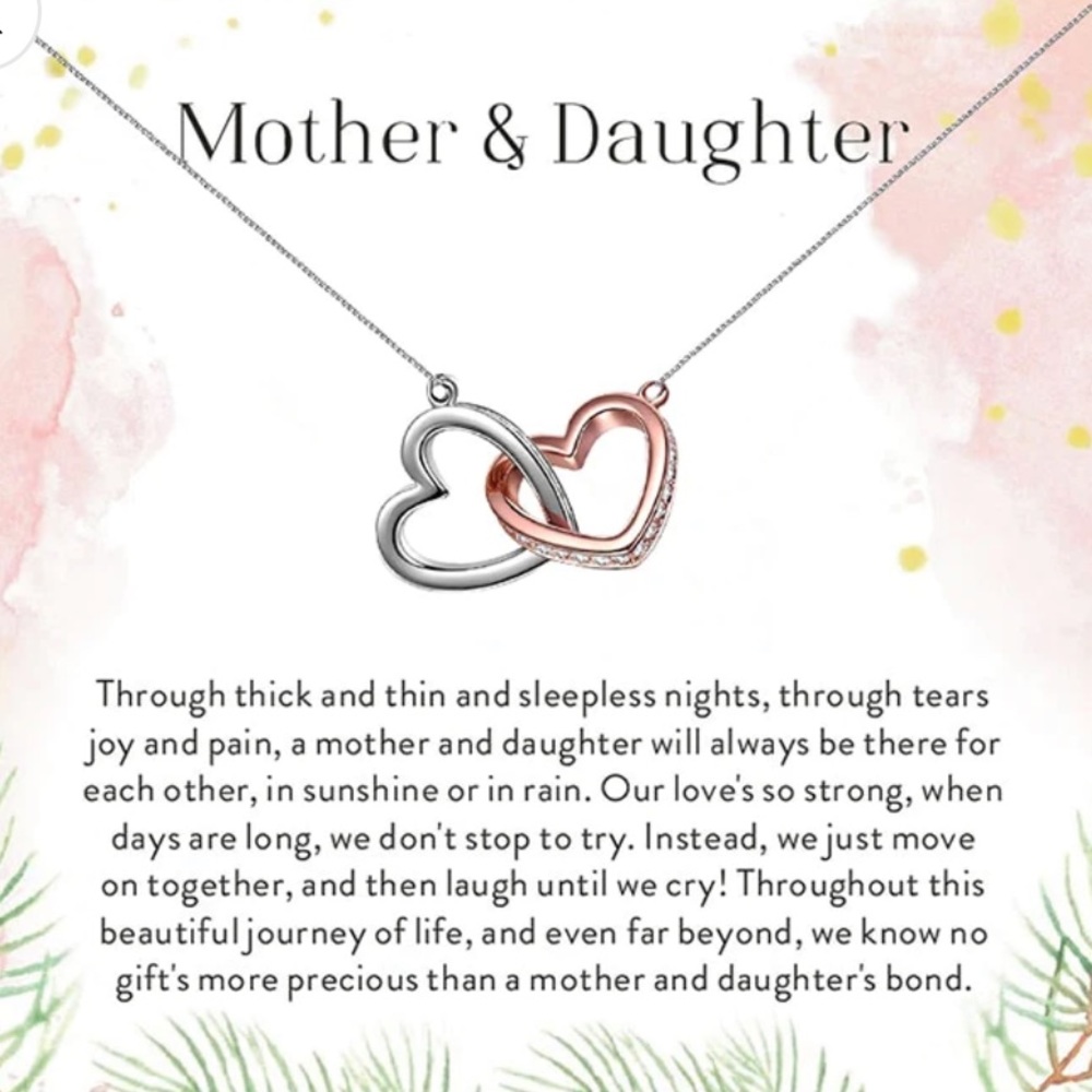Mother Daughter Double Heart Necklace